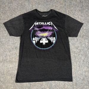 Metallica T Shirt Mens L Charcoal Master of Puppets Graphic Band Tee Cemetary